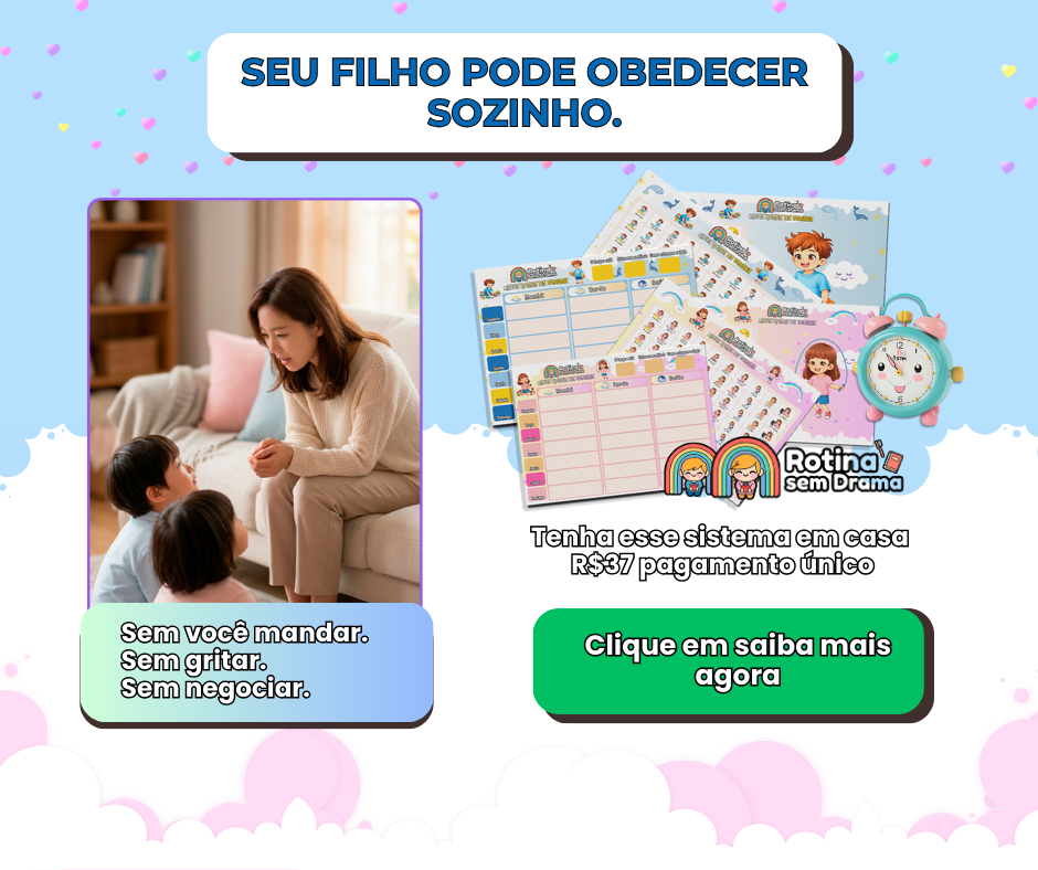 Arte do kit Rotina Infantil Descomplicada