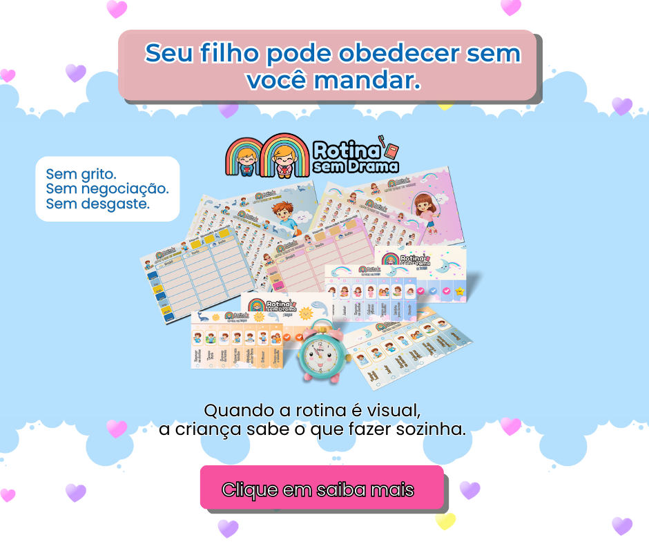 Quadros de rotina visuais Rotina Infantil Descomplicada